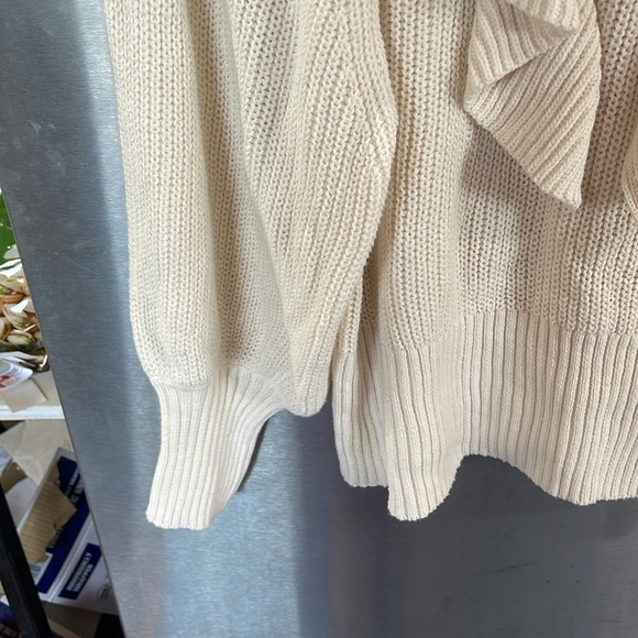 NWT Prologue Womens Sweater Cottage Core Creamy Ivory Ruffly women’s Sz XXL - Picture 2 of 9